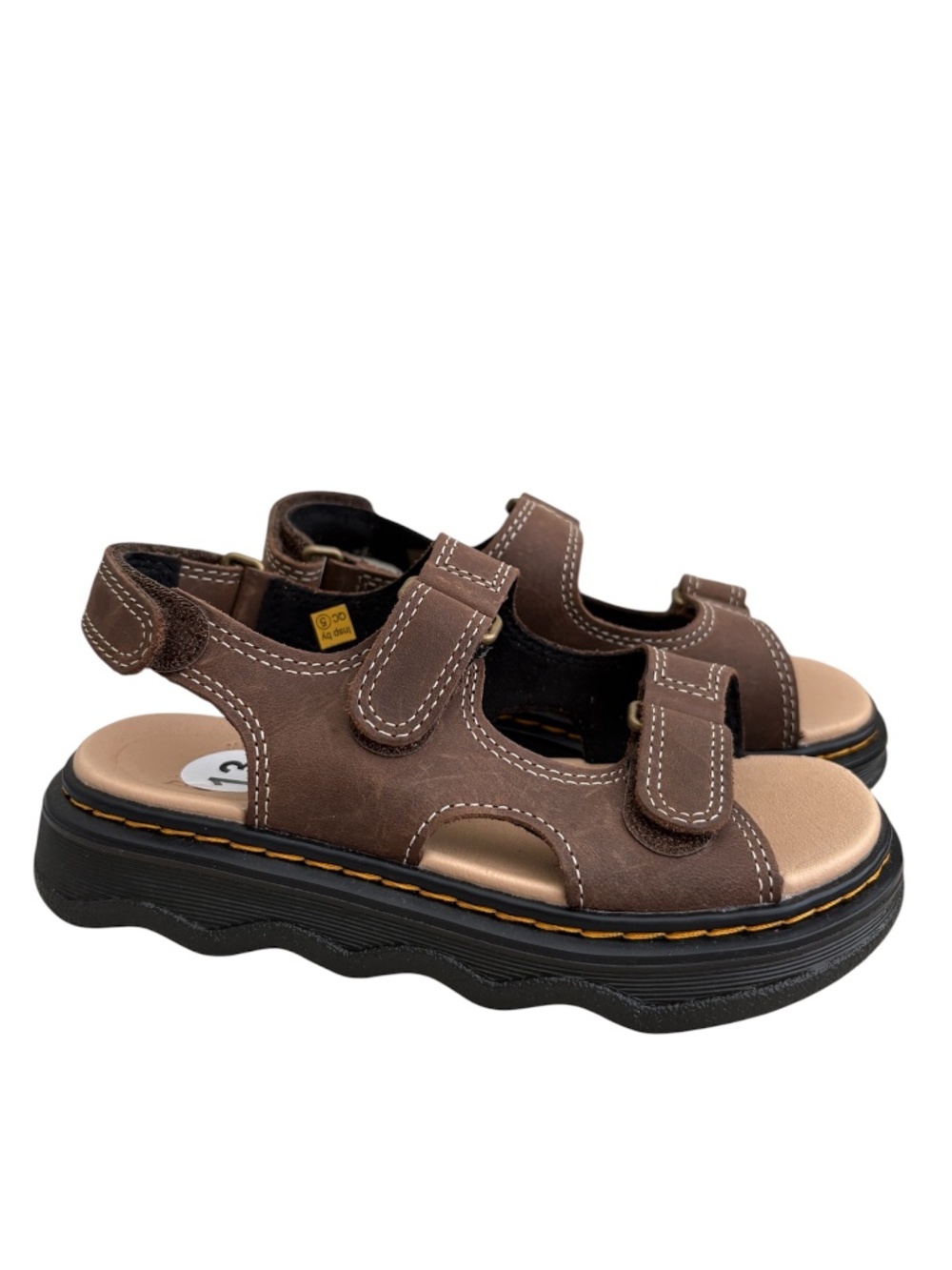 Dr. Martens Junior Virden Brown Wyoming Leather Sandals Size 13 US